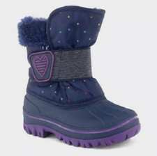 NEW Toddler Girls' Charissa Glitter Faux Fur Winter Boots - Cat Jack 9