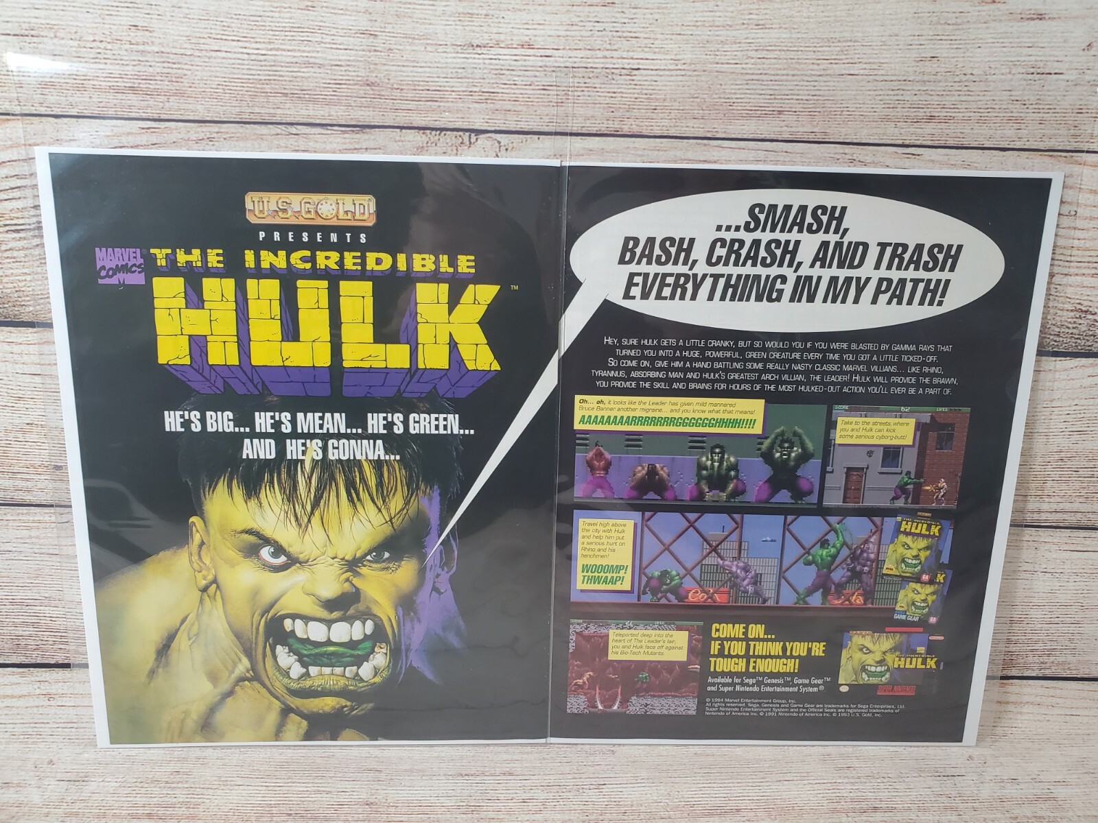 The Incredible Hulk Sega Genesis SNES Promotional Magazine Ad Print ...
