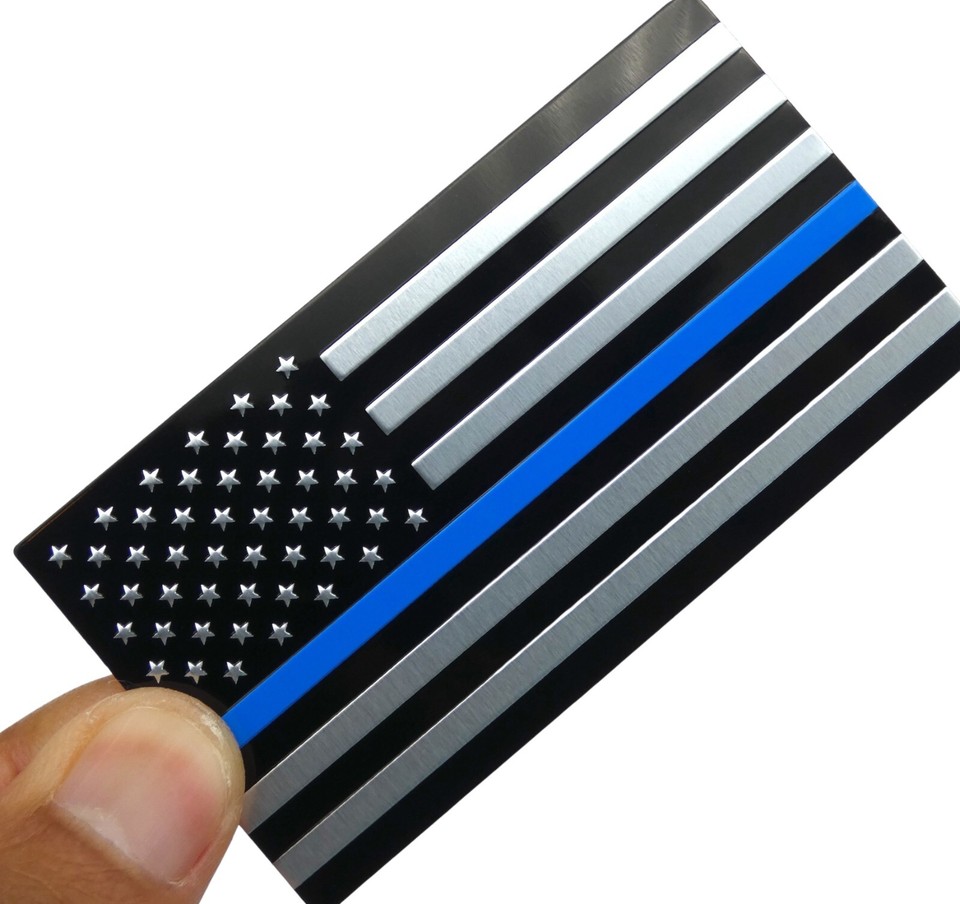 ALUMINUM Thin Blue Flag Decal Sticker Car, Motorcycle, Truck, Support ...