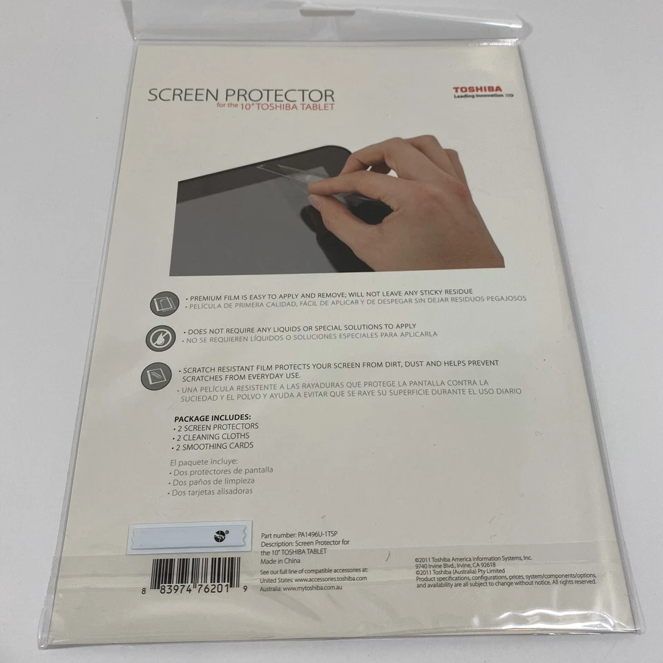 Lot of 20 - 10 IN TOSHIBA THRIVE TABLET ANTI-SCRATCH SCREEN PROTECTORS PA1496U - Image 4 of 4