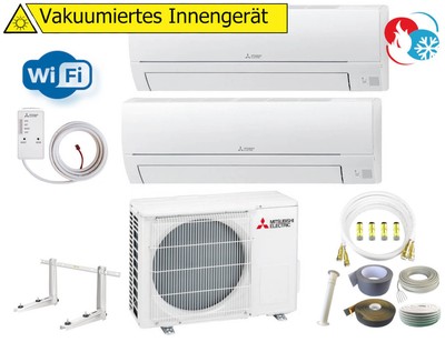Mitsubishi MultiSplit Duo 2x 2,5 kW - 2x MSZ-HR25VF - MXZ-2HA40 - Optional Quick