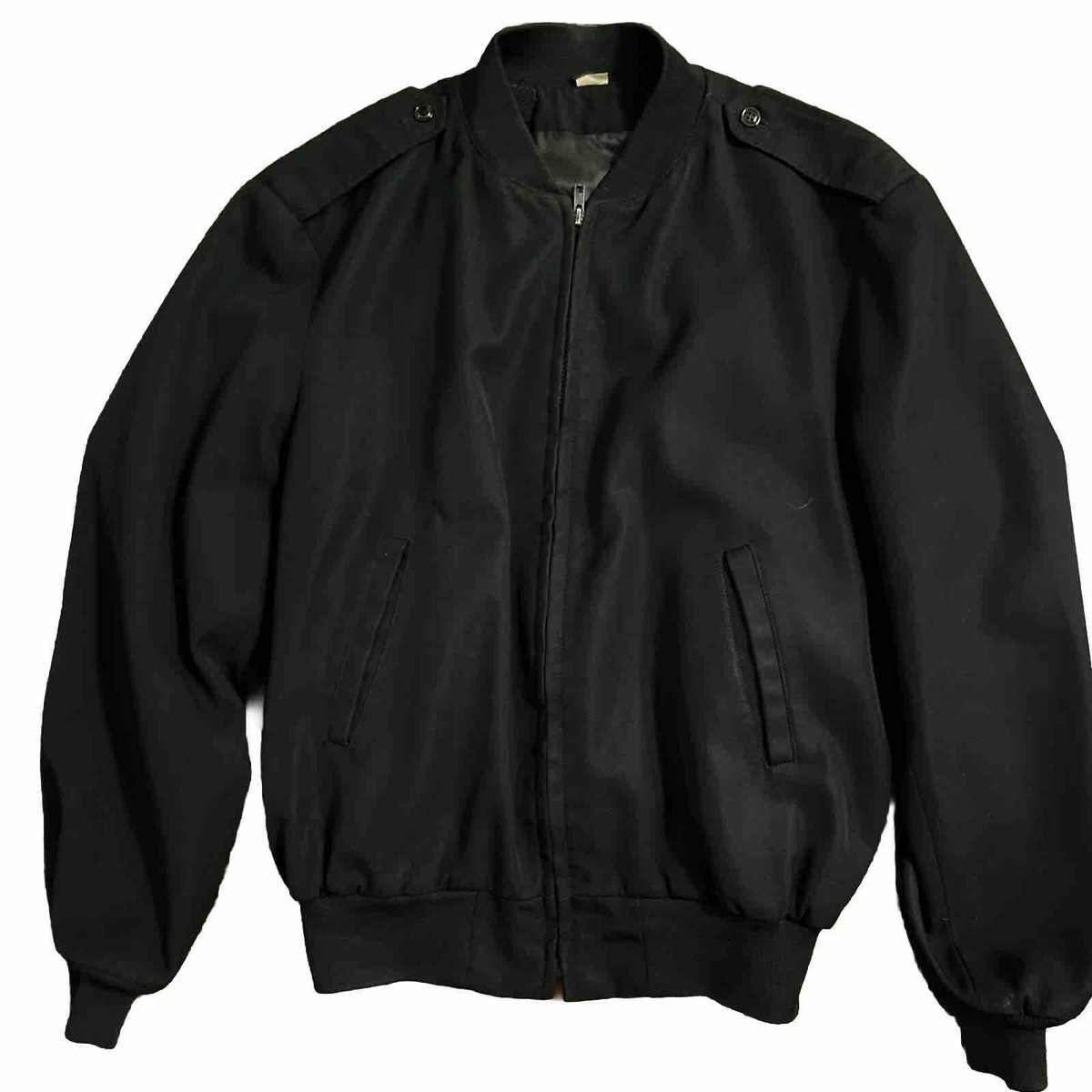 Vintage NEPTUNE Poly/Wool Military Bomber Jacket Mens 44R Black