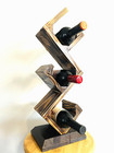 Wine Display Holder Stand Rustic Wine Rack Made From Real Wood Fit 3 Bottles