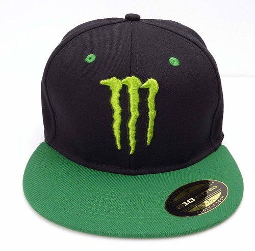 YUPOONG MONSTER ENERGY 210 FITTED FLEXFIT Baseball Cap Black/Green L/XL - Picture 2 of 4