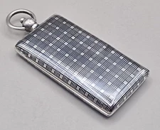 Antique Solid Silver and Niello Double Sovereign Case French Weevil Import Marks