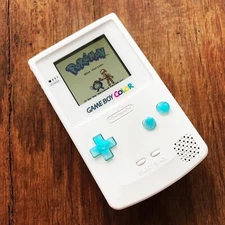 Nintendo GameBoy Color Colour Game Boy Handheld White Teal BACKLIT IPS Console