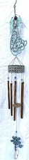 Angel Wind Chime holding Flower Metal By Sunset Vista 39”