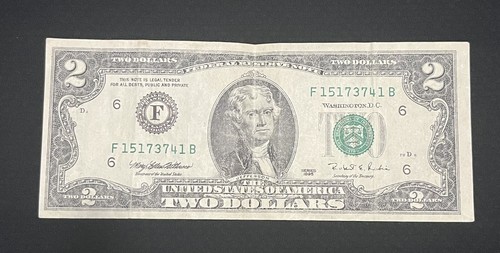$2 Dollar Bill - 1995 Series F - Serial Number F15173741B | eBay