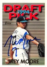 Trey Moore autographed baseball card Seattle Mariners 1994 Topps Draft Pick #538