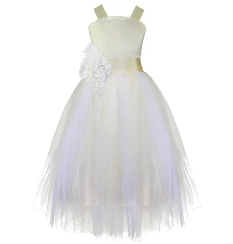 Flower Girl Dress Pageant Wedding Bridesmaid Formal Kids Party Princess Dresses - Picture 75 of 83