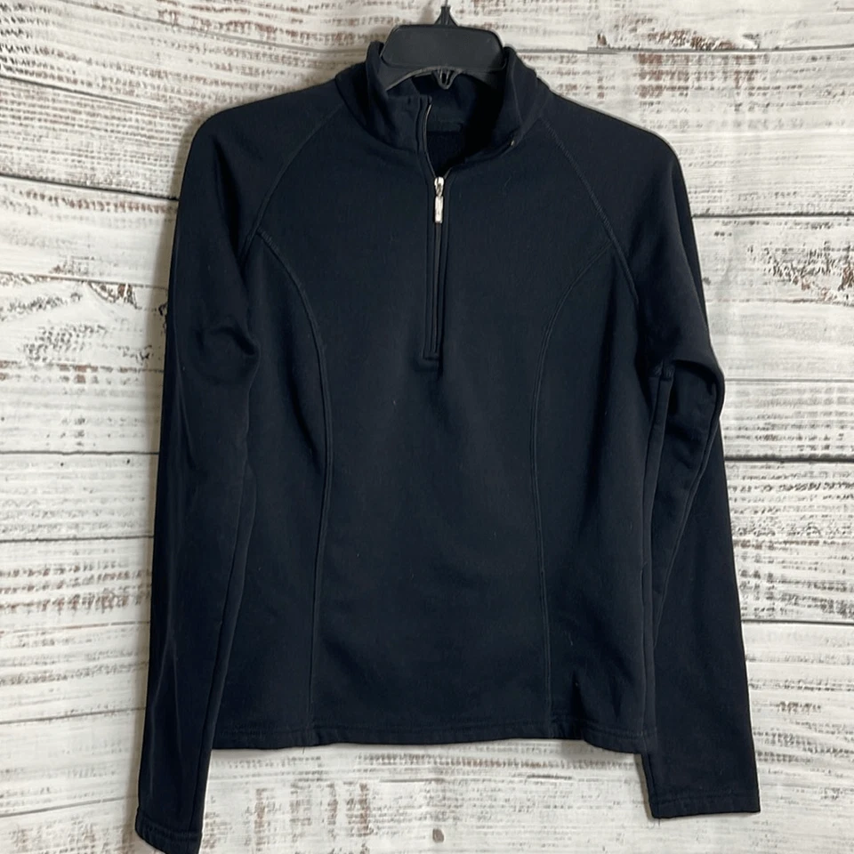 Marker толстовка женщин Xl лыж половина молнии резинке укороченный тепловой Polartec черный - Изображение 2 из 4