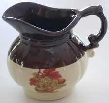 McCoy USA Stoneware Pottery Pitcher No. 7528 Grapes and Nuts Pattern VINTAGE