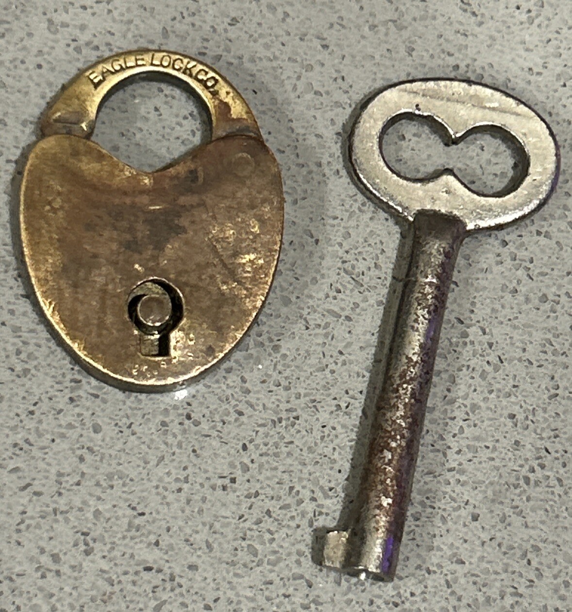 Vintage Mini Brass Padlock EAGLE LOCK CO; Terryville CY; With Key eBay