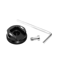 Cold Shoe Adapter Base Bracket with 1/4" Screw for Camera Cage Microphone Light