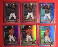 2022 Bowman Chrome Maikol Hernandez 6 Card Color/Numbered Lot Baltimore Orioles