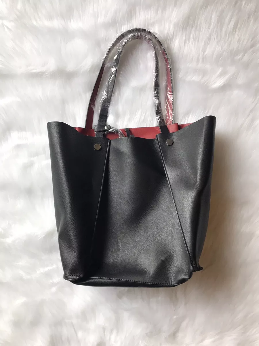 Zara red top tote bag