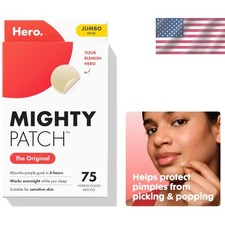 Hero Acne Patches - Clinically Tested, 75 Count for Fast Pimple Relief