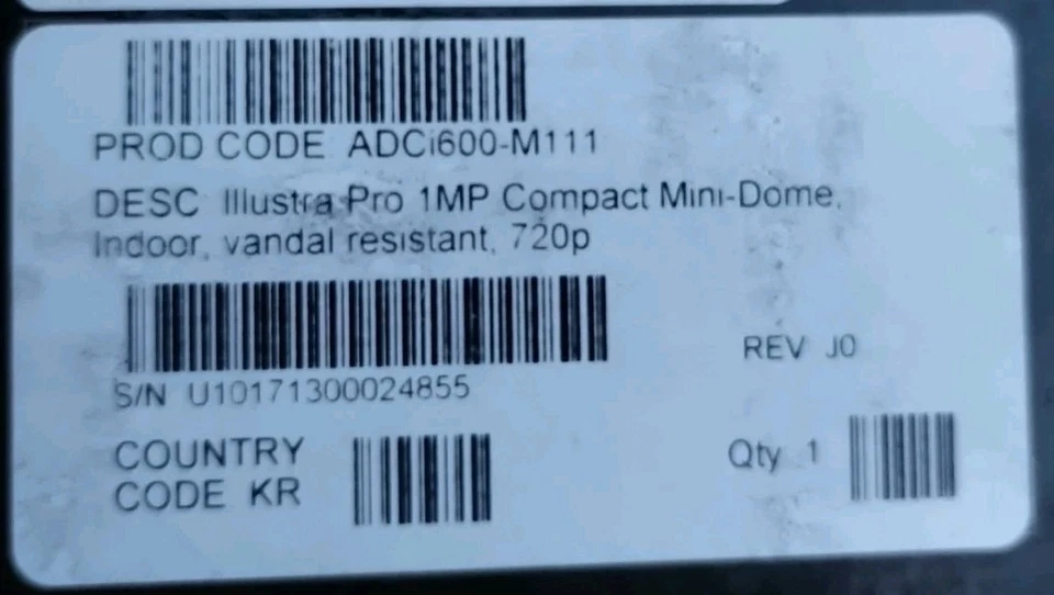 Tyco Illustra Indoor Mini Dome Security Camera - Image 2 of 3