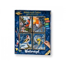Schipper Malen nach Zahlen Wintervögel 18 x 24 cm Quattro Bilder für Erwachsene