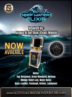 Deep Waters Elixir Parfum Extrait Inspired by Acqua di Gio Elixir  EXACT MATCH 