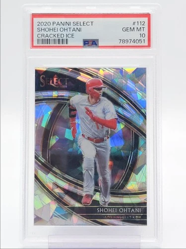SHOHEI OHTANI 2020 SELECT PREMIER LEVEL CRACKED ICE PRIZM /25 PSA 10 Q6438