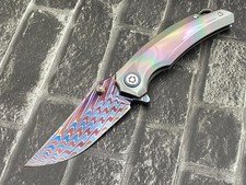 Sixleaf SL-114-Zirconium Folding Knife Forging Damascus Blade Zirconium Handle