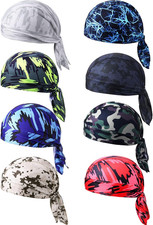 8 Pack Do Rag Skull Caps for Men Sweat Wicking Doo Rags Cooling Helmet Liner Cyc