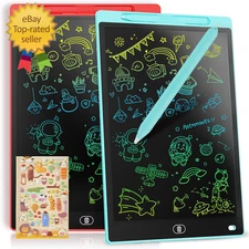 [2 Pieces] 10 Inch LCD Colorful Writing Graphic Tablet, Erasable Drawing Board,