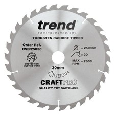 Trend Wood Circular Saw, Plunge Saw, Table Saw - 200-250mm Dia. FULL RANGE
