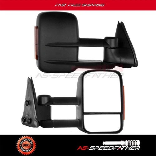 Power Heated Towing Signal Pair Mirrors For Chevy Silverado GMC Sierra Yukon XL