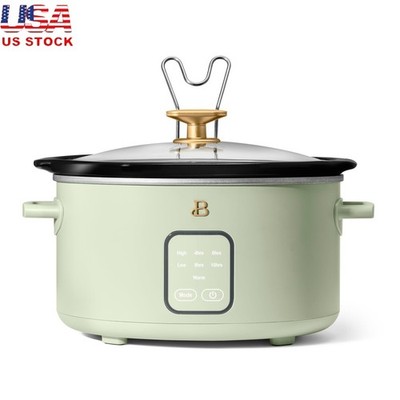 4 Qt Slow Cooker Touch Display Removable Pot Automatic Warm Dishwasher Safe New