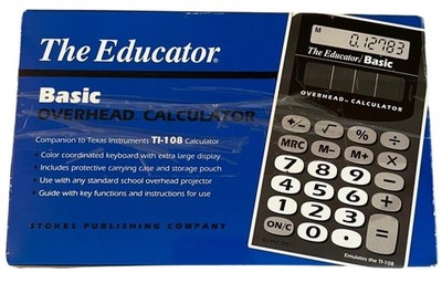 The Educator Overhead Calculator Blue TI-108 Basic Teacher, School, Projector