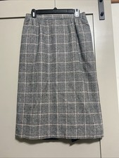 Vintage 90s Requirements Plaid Pencil Skirt Size 16 Wool Blend Academic Midi