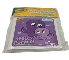 Crayola Bubbly Bath Book Hello Purple Soft 4" Book for Ages 3 NEW