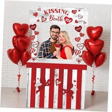 Valentines Kissing Booth 58.27 x 33.86 Inches Lifesize Cardboard Cutout Photo