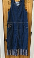 VTG Carolina Blues Soft Denim Maxi Dress Jumper Boho Size Small 36 Chest 50 L