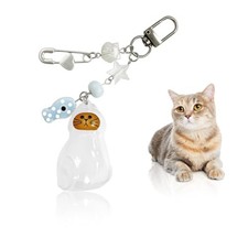 Pet Fur Memory Keychain - Cat Hair Keepsake, Waterproof Pet Memorial Charm Blue