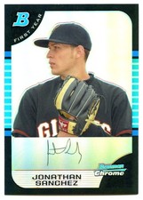 2005 Bowman Chrome Refractors #268 Jonathan Sanchez Rookie Card RC. rookie card picture