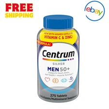 Centrum Silver Men 50+ Multivitamin, 275 Tablets – Immune & Overall Health Suppo