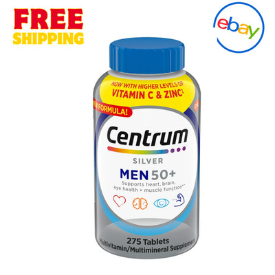 Centrum Silver Men 50+ Multivitamin, 275 Tablets   Immune & Overall Health Suppo
