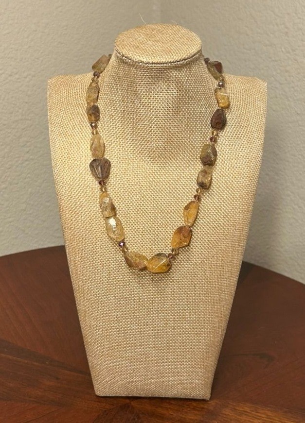Multicolor Agate/Stone & Beaded Statement Necklace - image 1