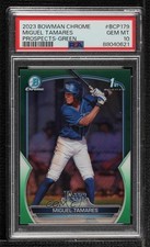 2023 Bowman Chrome Prospects Green Refractor 30/99 Miguel Tamares PSA 10 04u9
