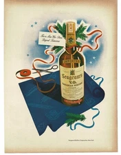 1946 Seagram's V.O. Whiskey Christmas Gift Vintage Print Ad