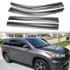 For Toyota Highlander 2015-2019 Chrome Trim Window Visors Vent Sun Rain Guards