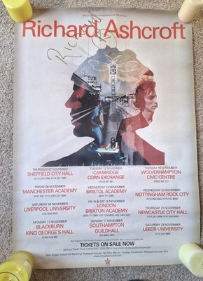 Hand Signed Richard Ashcroft Human Conditions Concert Tour Poster 2002