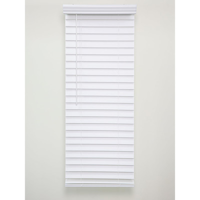 Eclipse 2In. Faux Wood Blinds 23.5W X 64L In White - Cordless Window Blinds