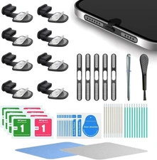 8 Pack USB C Dust Plugs,Anti-Lost Type C Plug Cover,Charging USB-C, Black 