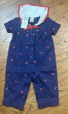 Vtg Gymboree New with Tags 2001 Cherry Sailor Bow Romper Jumper Size 6-12 Months