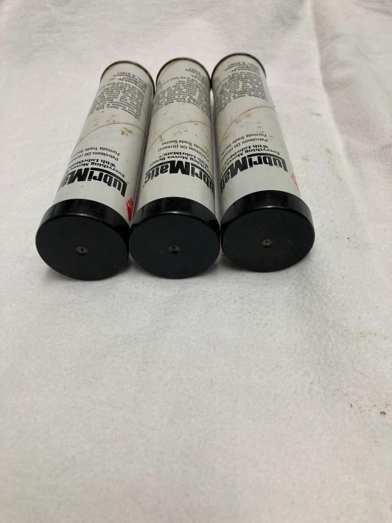 Lot of 3 LubriMatic Heavy Duty Multi-Purpose Lithium Grease 3oz Cartridges NOS
