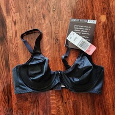 Vintage Olga Secret Shapers Black Underwire Bra 36A Silky Smooth 90's